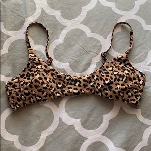 Aerie leopard bikini top